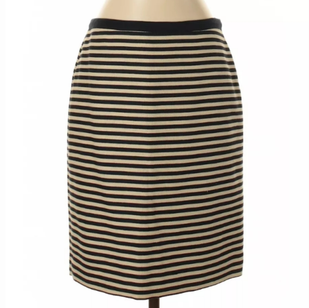 NWT Loft Navy & Beige Striped Skirt